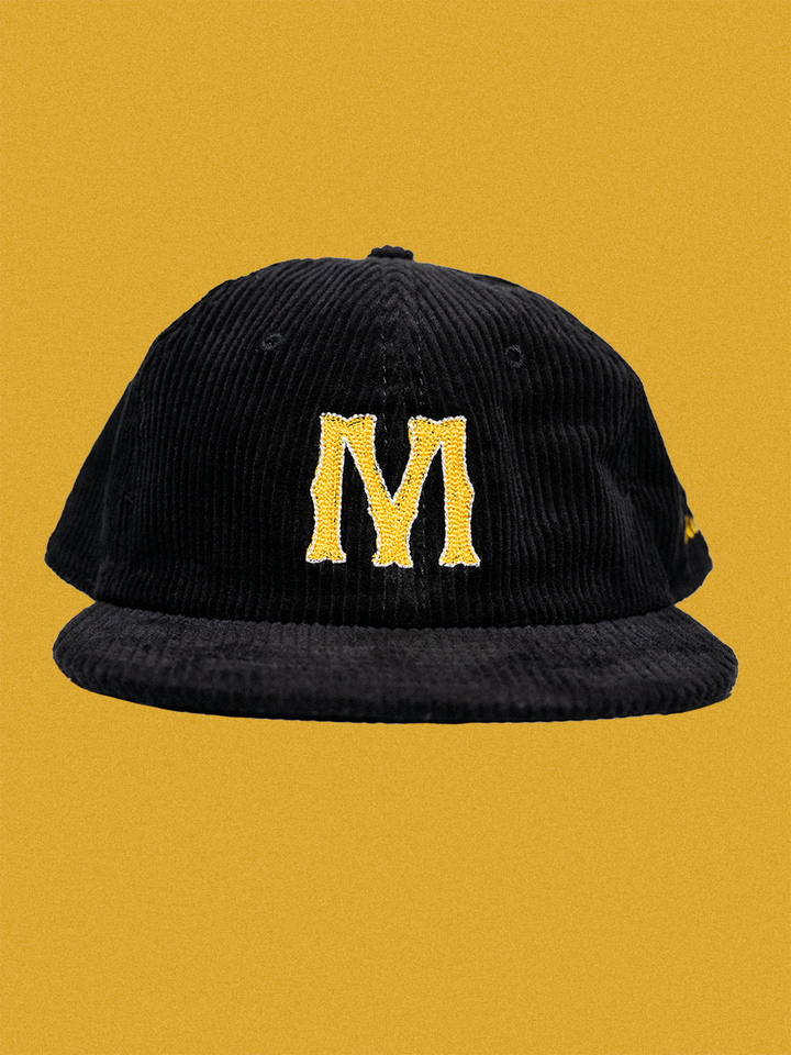 'M' Chain Stitch Corduroy Hat