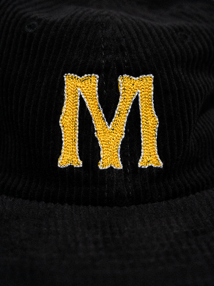'M' Chain Stitch Corduroy Hat